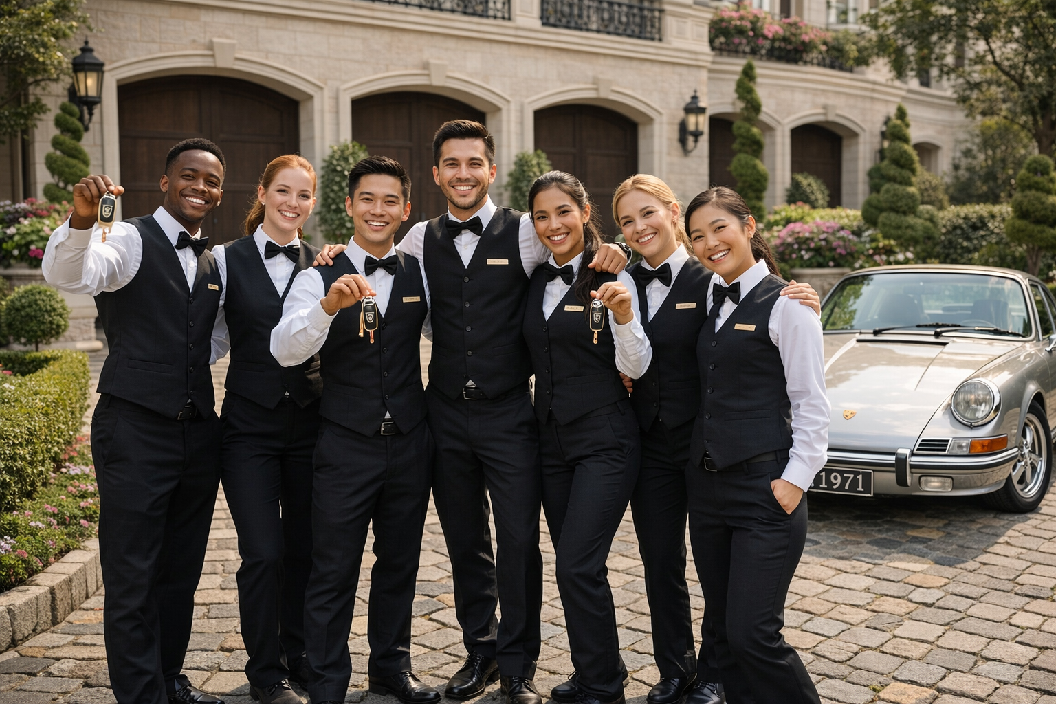 Event concierge staff member welcoming guests